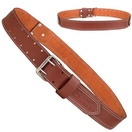 Zanvok 2" Brown Leather Work Belt – Non-Padded