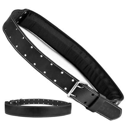 Zanvok 3″ Black Leather Work Tool Padded Belt by Zanvok